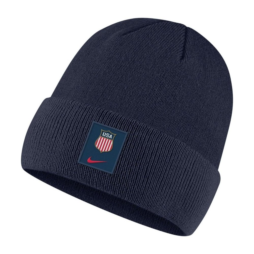 Nike Beanie Team USA Hockey Hat Cap Navy Blue Red Olympics Cuffed NWT